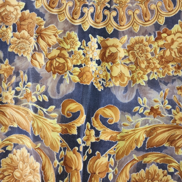 Vintage Gianni Versace Couture 1994 Baroque Print Sheer Mesh Illusion Bodysuit - Picture 12 of 13